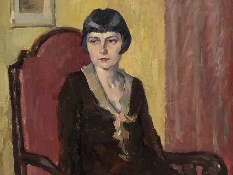 1882-Hans Mathis - Giovane donna seduta in poltrona